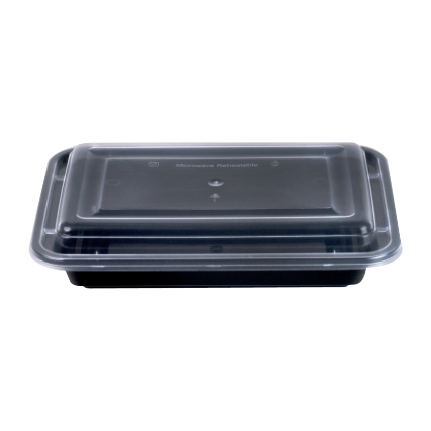 00.26.0475.RE16 PREMIUM MICROWAVABLE CONTAINER WITH LIDS 475ml BLACK - Image 1