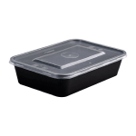 MICROWAVABLE CONTAINER WITH LIDS 500ml BLACK