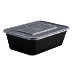 MICROWAVABLE CONTAINER WITH LIDS 650ml BLACK