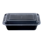 PREMIUM MICROWAVABLE CONTAINER WITH LIDS 710ml BLACK