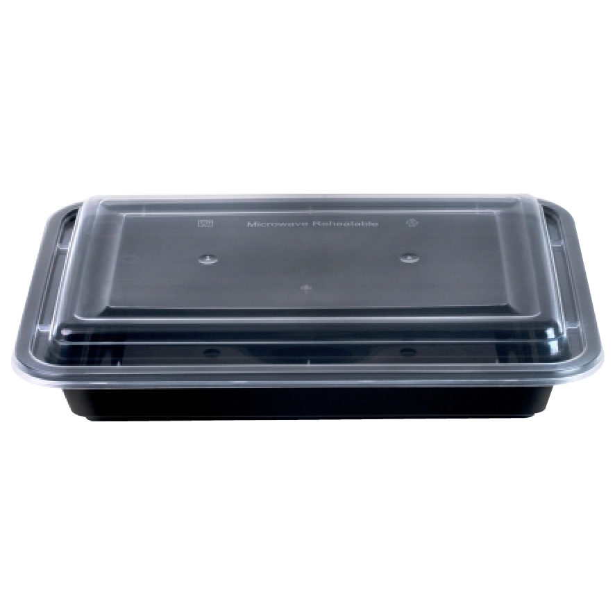 00.26.0830.RE28 PREMIUM MICROWAVABLE CONTAINER WITH LIDS 830ml BLACK - Image 1