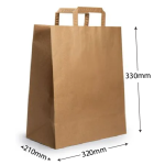 ΧΑΡΤΙΝΗ ΤΣΑΝΤΑ KRAFT ΜΕ ΧΕΡΑΚΙ FLAT 32x21x33