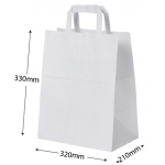 ΧΑΡΤΙΝΗ ΤΣΑΝΤΑ ΛΕΥΚΗ ΜΕ ΧΕΡΑΚΙ FLAT 32x21x33