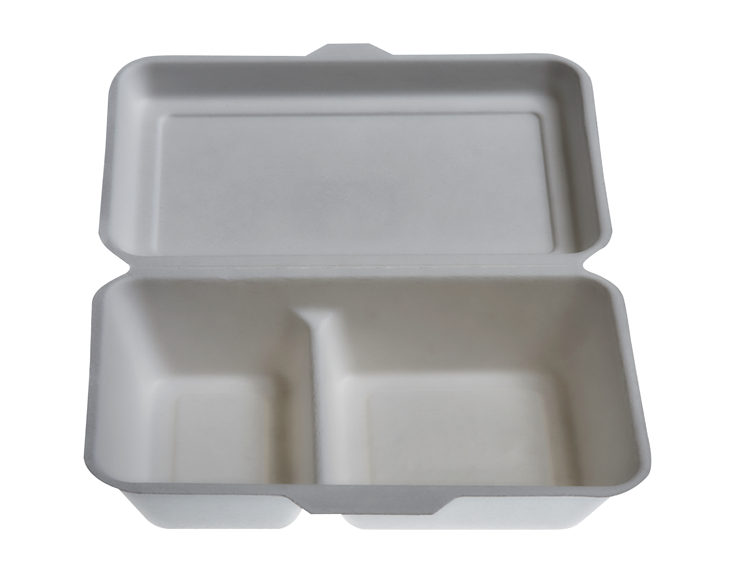00.30.4430 Bagasse 2 Compartment Humburger Box - Image 1