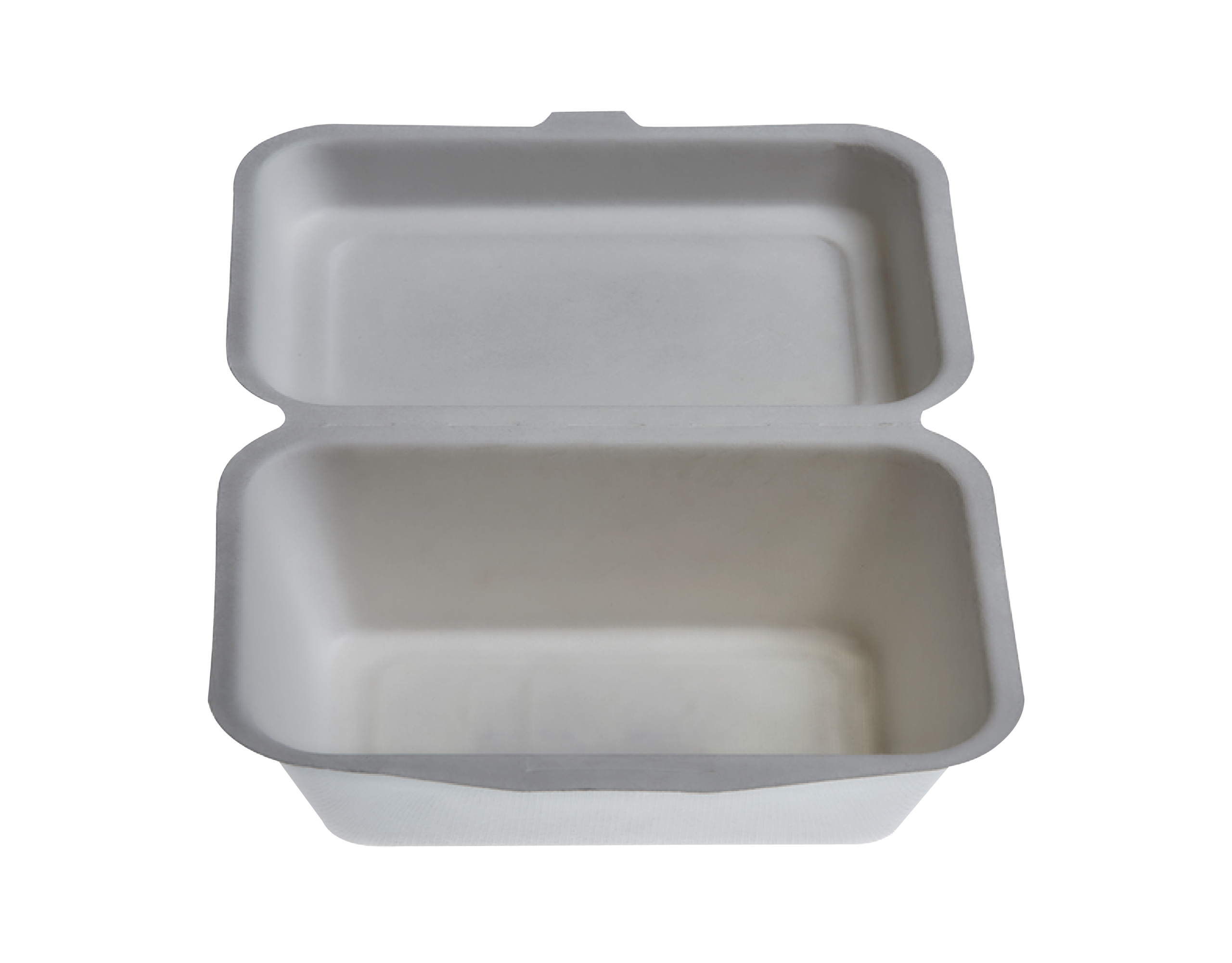 00.30.4434 Bagasse 450ml Hinged Lid Box - Image 1