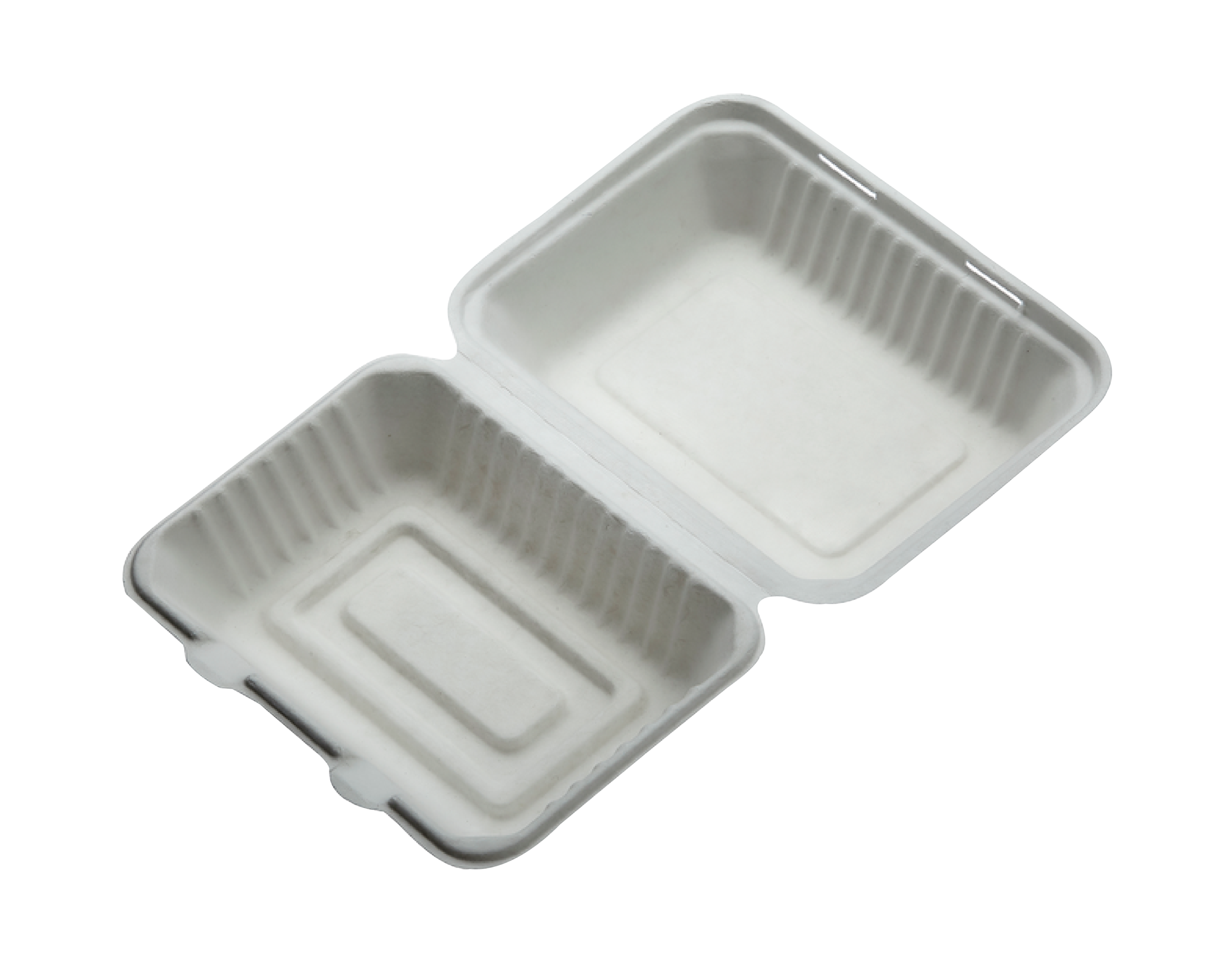 00.30.4440 Bagasse Double Burger Box - Image 1