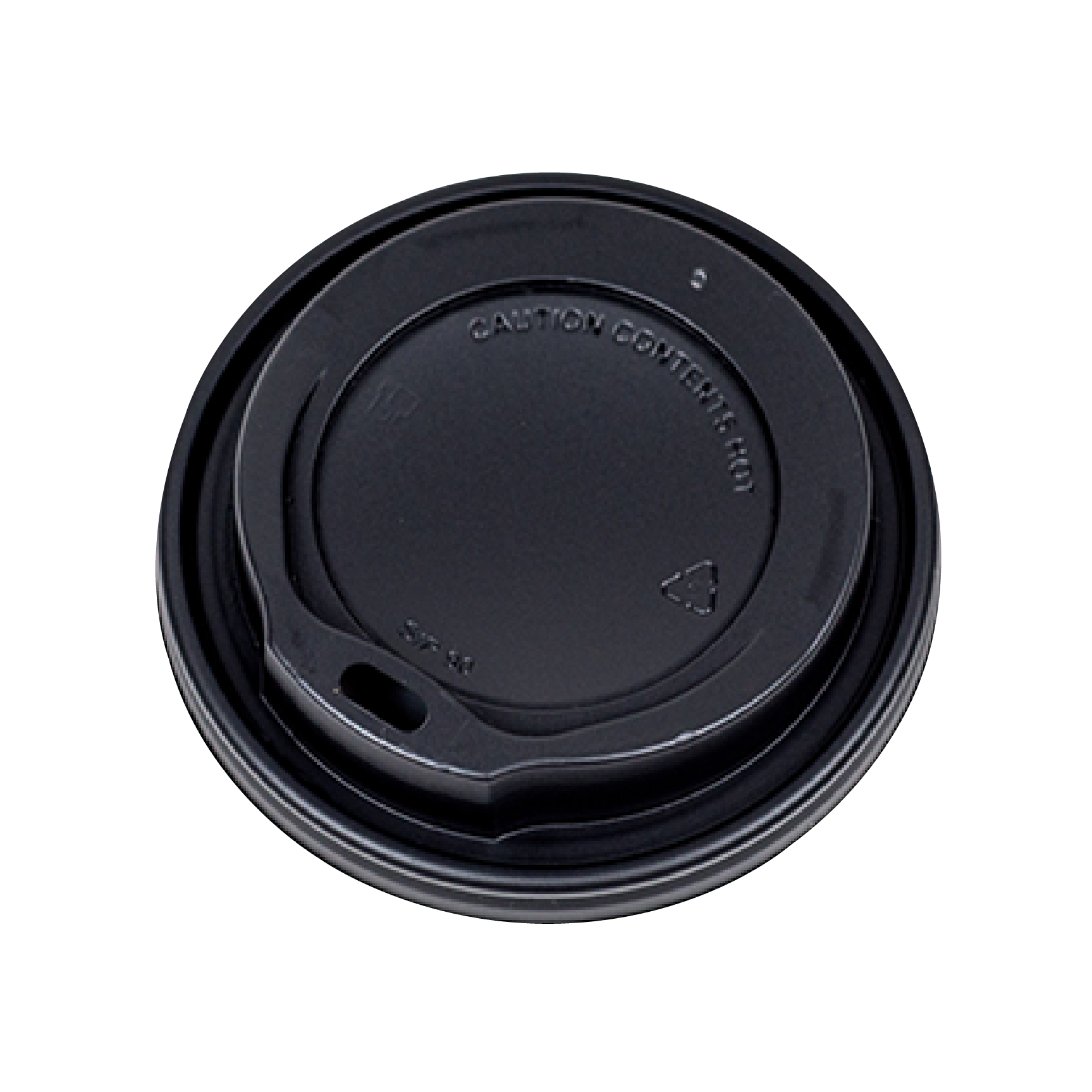 10.06.2128.STC Sip Through Lids Φ90mm BLACK for use with Paper Cups 12oz - 20oz - Image 1