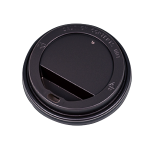 Sip Through Lids AMERICAN Φ90mm BLACK for use with Paper Cups 12oz - 20oz