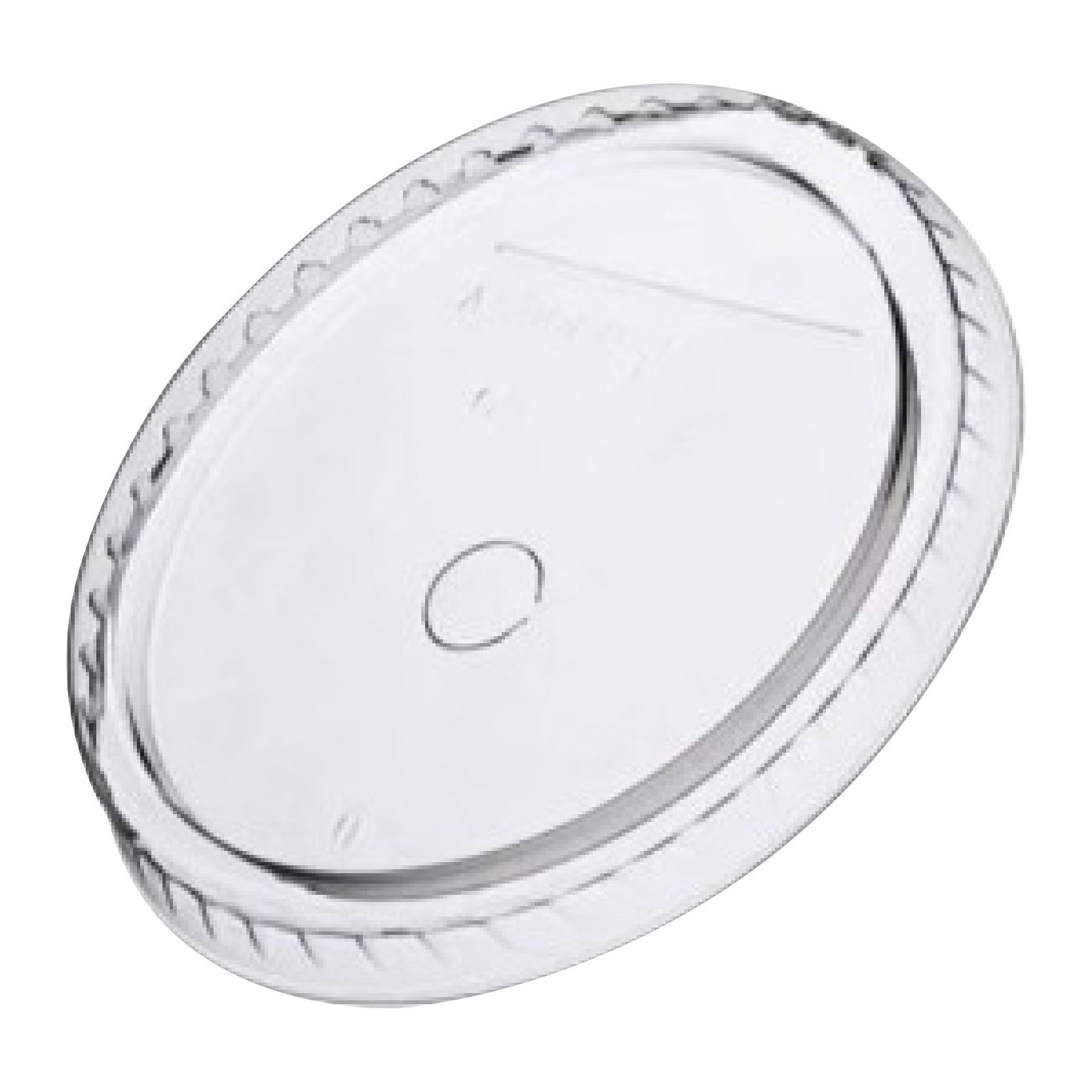 10.07.445800.STC PET Lids Flat C-Slot Φ90mm for use with Paper Cups 12oz - 20oz - Image 1